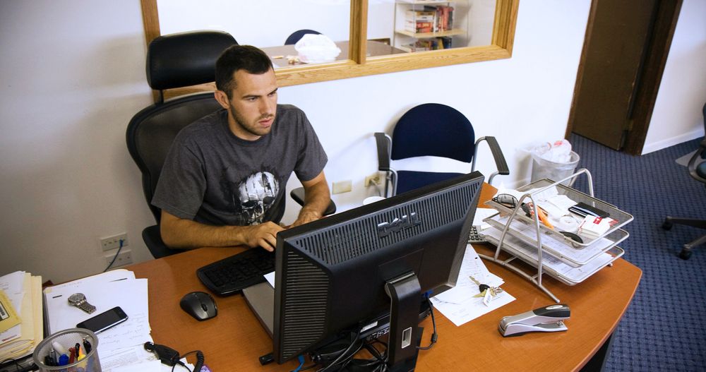 Martin working at this desk